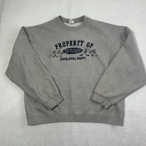 VTG 1998 Six Flags Property of Athletic Dept Grey Sweatshirt Crewneck Women's XL